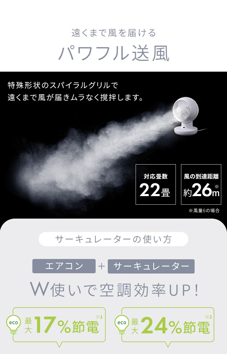 【訳あり】サーキュレーターアイ DC silent 22畳 上下左右首振り  ホワイト2