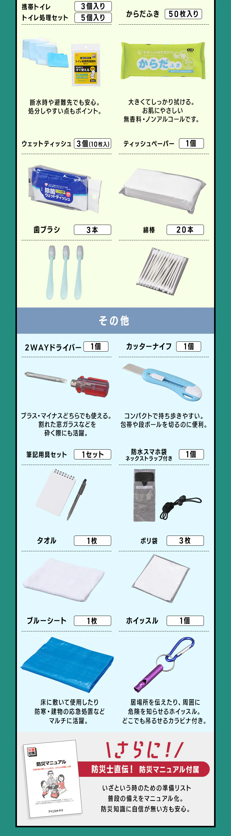 防災リュック 1人用 48点 キャスター付き 防災セット 防災グッズ PKRS-4411