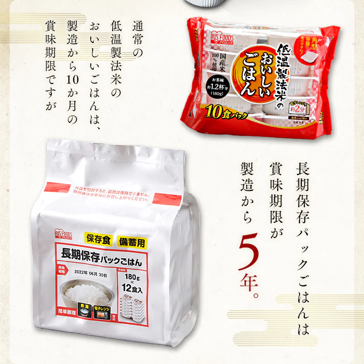 【12食】 長期保存 パックご飯 5年 180g7