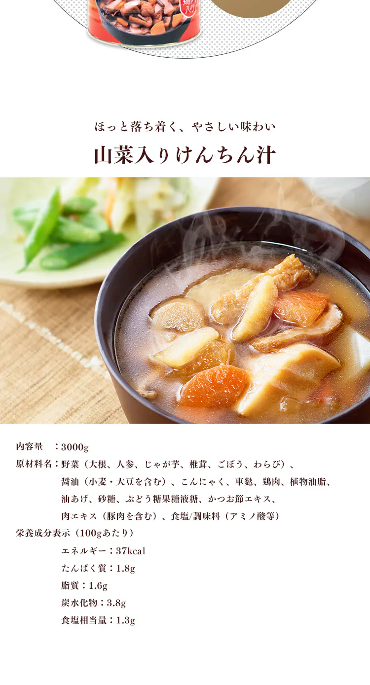 1号缶 けんちん汁 3000g3