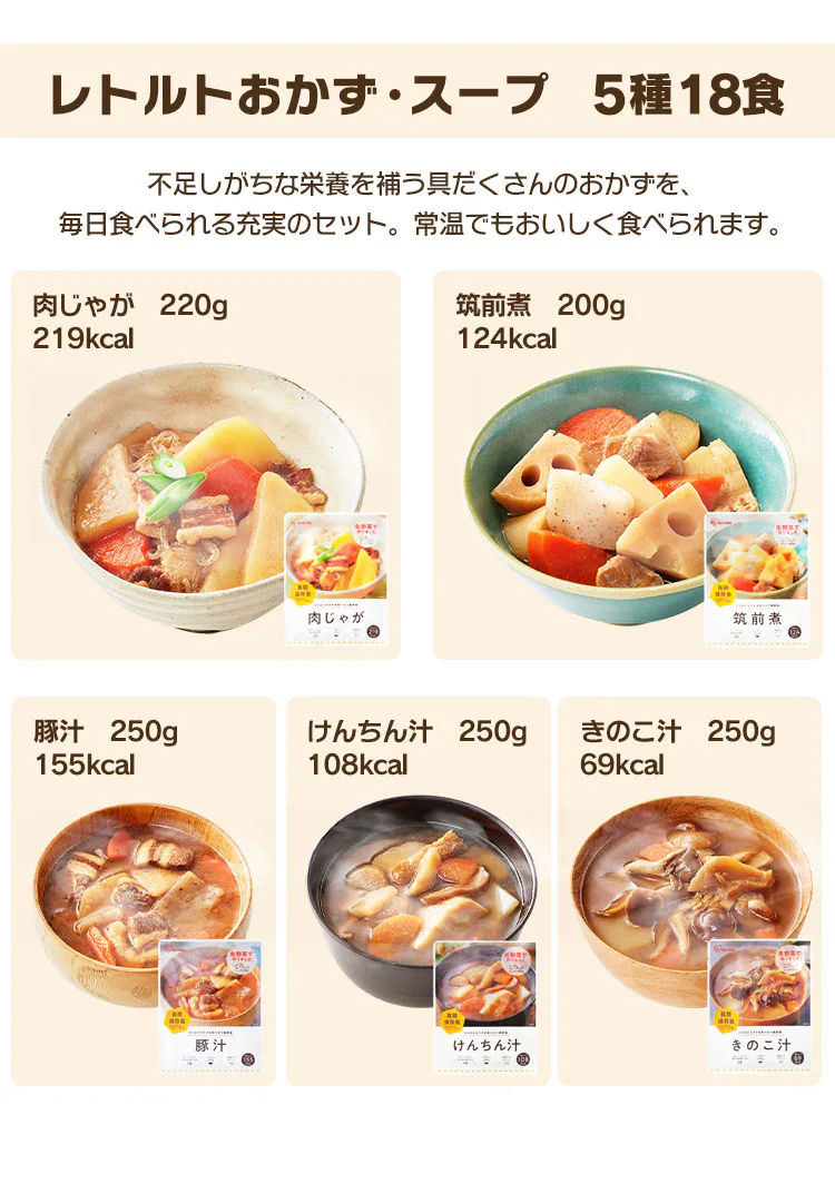 非常食セット 防災食 アルファ米 3種10食 おかず 5種18食 保存食 非常用食品 アイリスフーズ アイリスオーヤマ 3日分ごはんおかずセット2