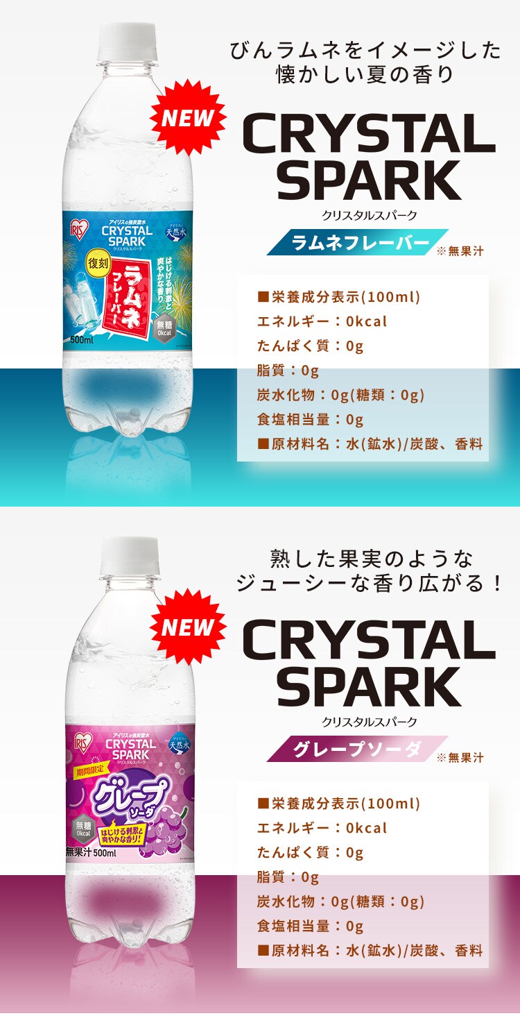 CRYSTAL SPARK スペシャルアソートセット  500ml&times;12本4