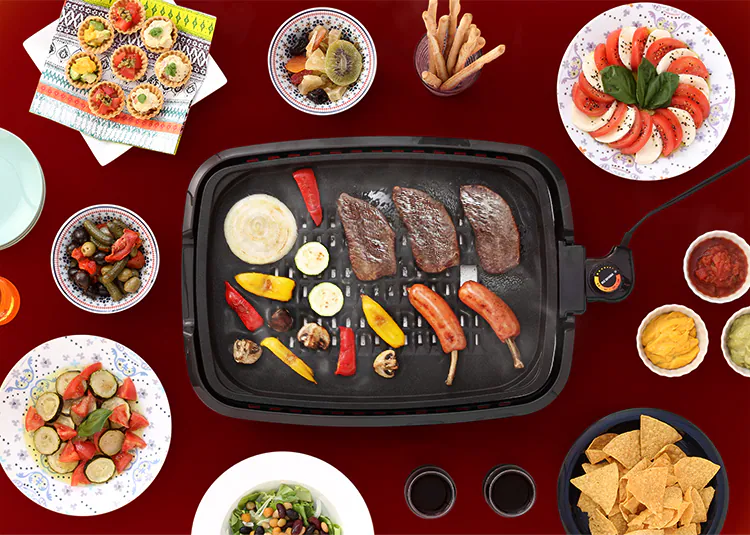 ホットプレート 網焼き風 3枚 APA-137-B ブラック (焼肉/平面/たこ焼き 24穴)3