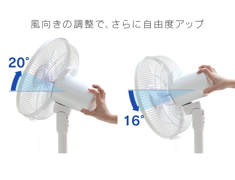 風向きの調節でさらに自由度アップ
