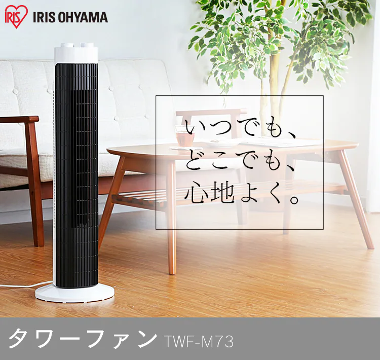 タワーファン メカ式 ダイヤル 左右首振り TWF-M73 ホワイト 0