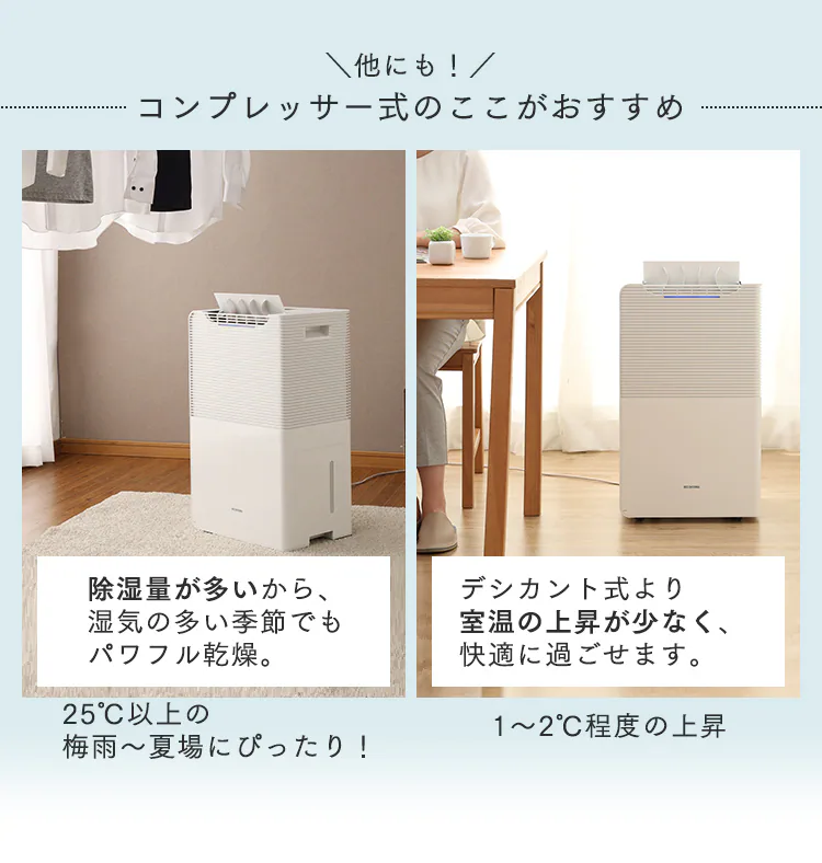 除湿機 コンプレッサー式 40畳 16.0L IJCP-J160-W 空気清浄 キャスター付き 19