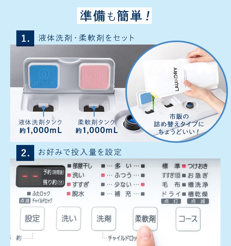 洗濯機 10kg 洗剤自動投入 ガチ落ち大水流洗浄 ガラストップ 二人暮らし ファミリー向け IAW-T10015