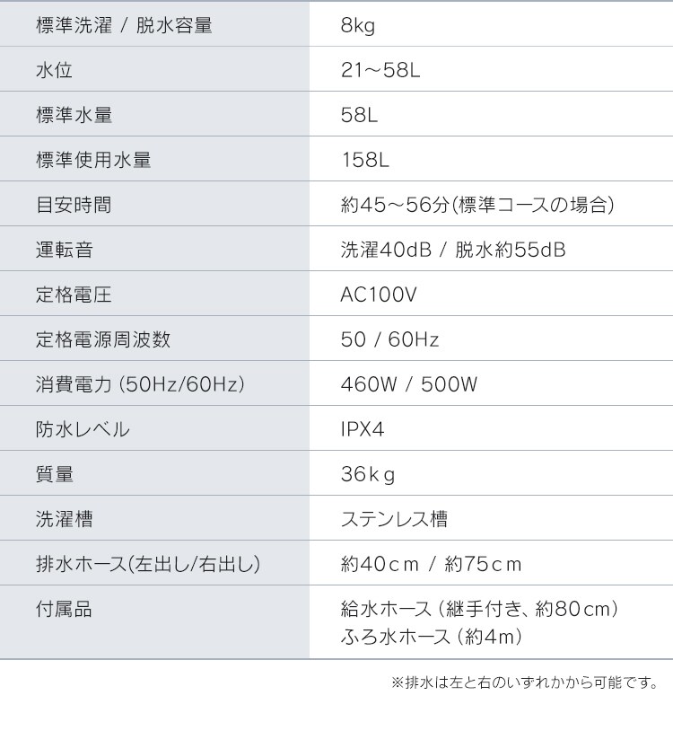 【設置無料】 全自動洗濯機 8.0kg KAW-80A19