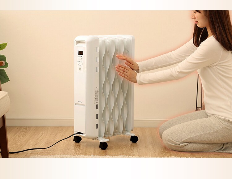 オイルヒーター 8畳 ウェーブフィン 24時間切タイマー IWH2-1208M-W12