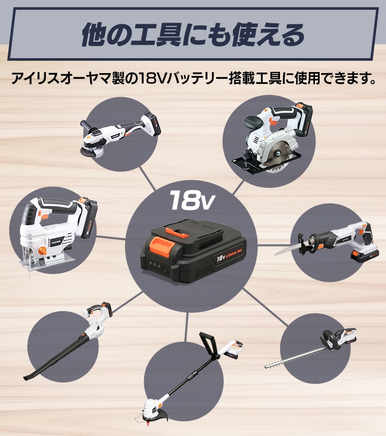 充電式丸のこ 18V JSC140 【バッテリー付き】 G513782│アイリスプラザ│アイリスオーヤマ公式通販サイト