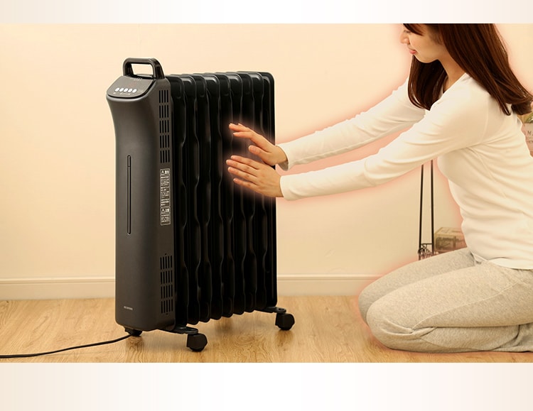 アイリスオーヤマ ウェーブ型オイルヒーター ブラック KIWHD-1210M-B