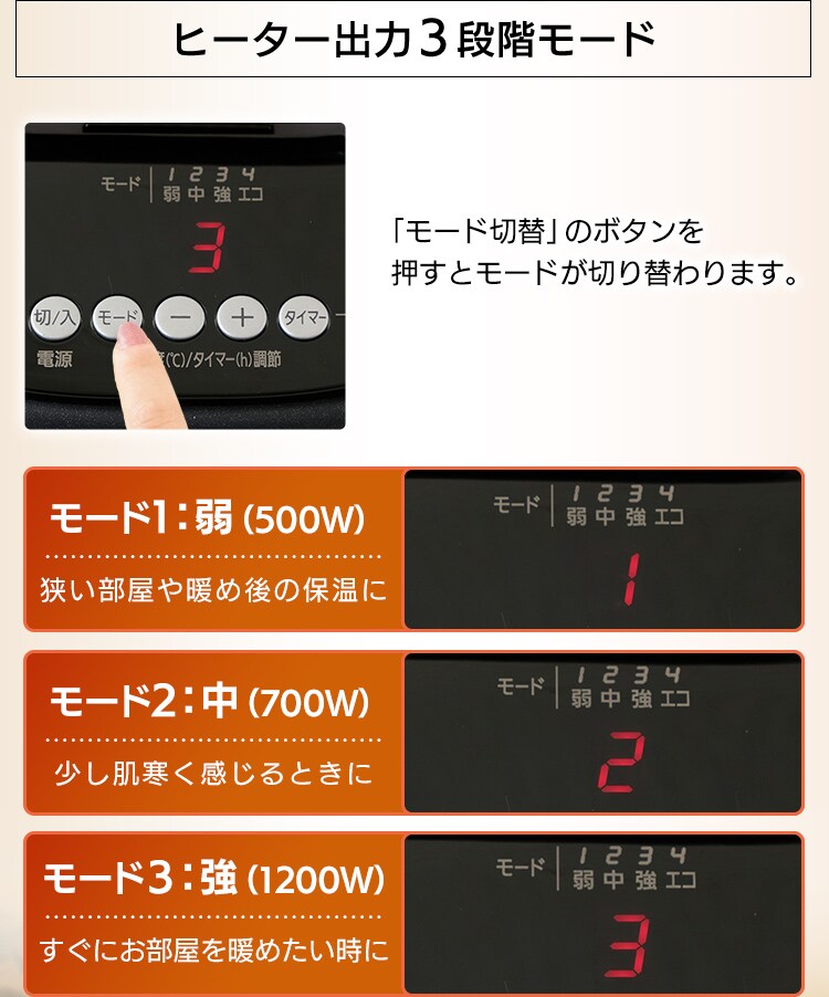 ウェーブ型オイルヒーター マイコン式 24h入切タイマー付 ブラック KIWHD-1210M-B23