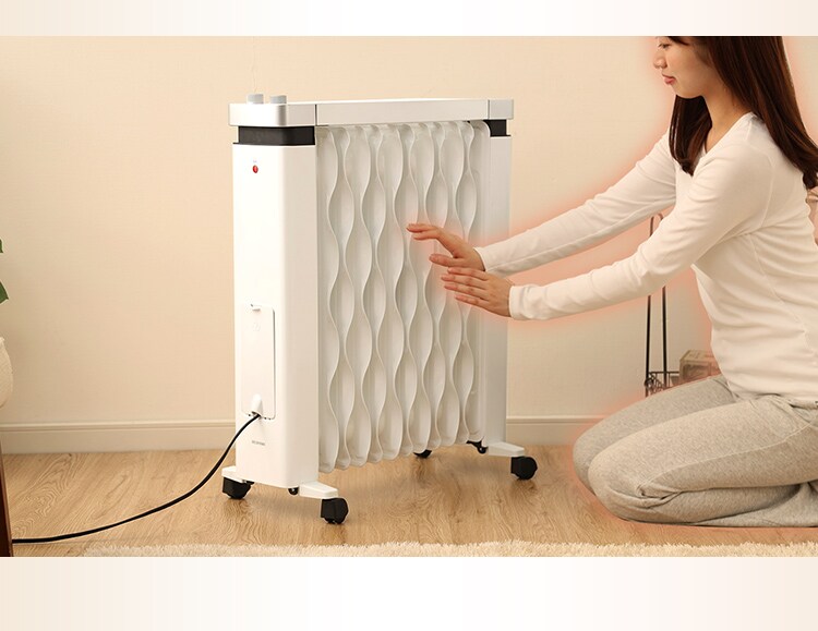 オイルヒーター 8畳 ウェーブフィン タオルハンガー付 KIWHH-1212D-W13