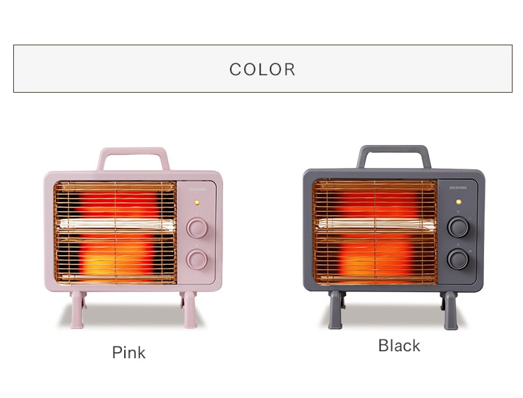 電気ストーブ 遠赤外線 コンパクト ブラックコート 2段階調節 IEHDB-800-P ピンク15