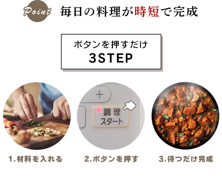 ボタンを押すだけ3STEP