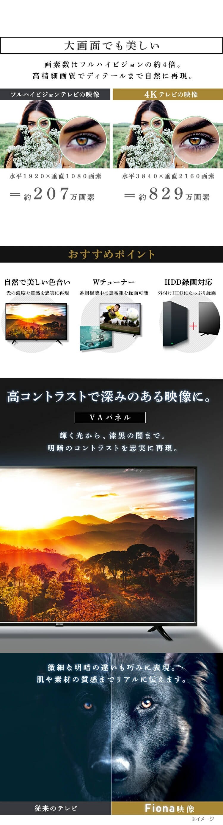 【設置無料】 4K対応液晶テレビ 55V Fiona 55UB10P3