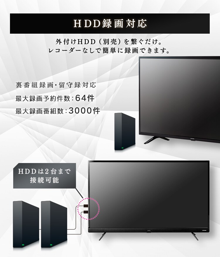 ≪終売品在庫限り≫LUCA 4K対応液晶テレビ 49インチ ブラック 49UB20K