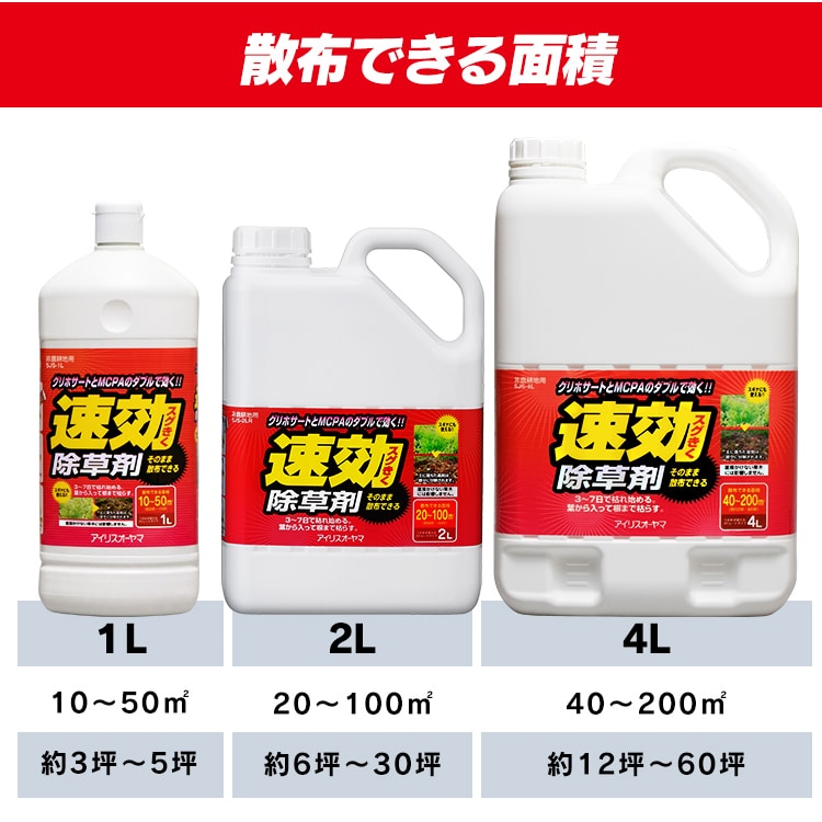 【完売品】【4個セット】 除草剤 2L ストレートタイプ 速攻強力 SJS−2L白3
