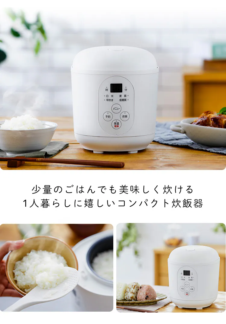 炊飯器 マイコン式 1.5合炊き RC-MF15-W 糖質抑制 1