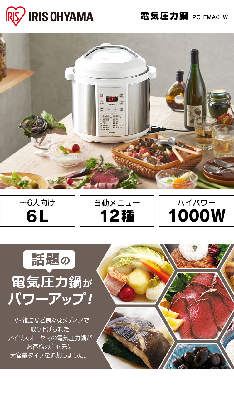 電気圧力鍋 PC-EMA6-W