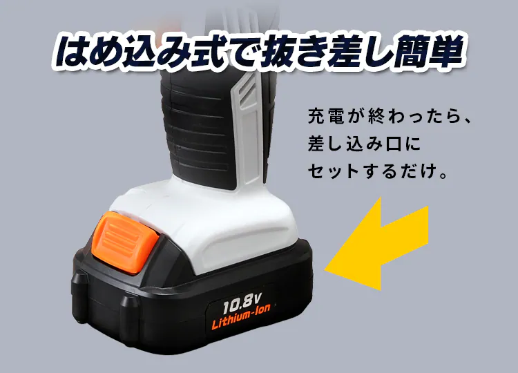 はめ込み式で抜き差し簡単