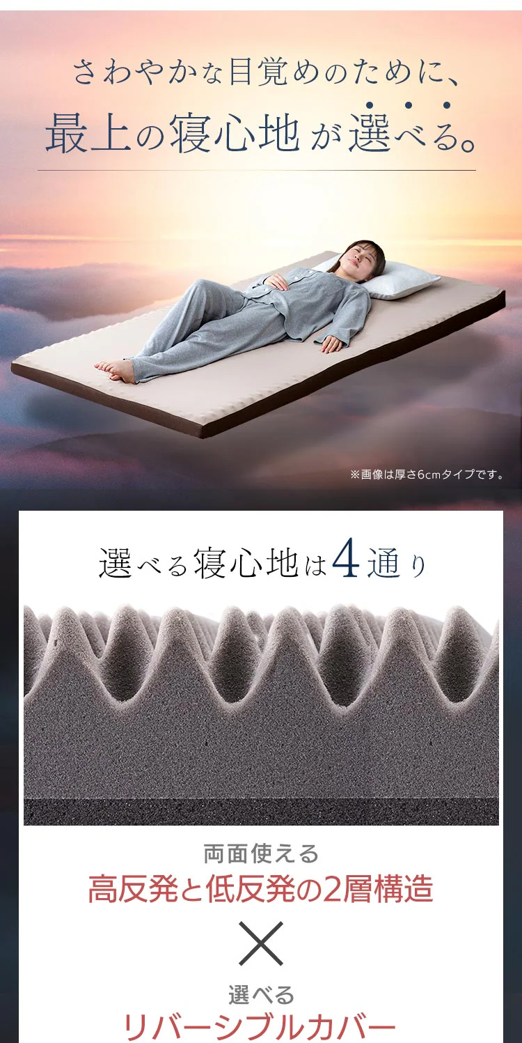 マットレス ダブル 低反発&高反発 厚さ10cm ウレタン MAKT10-D2