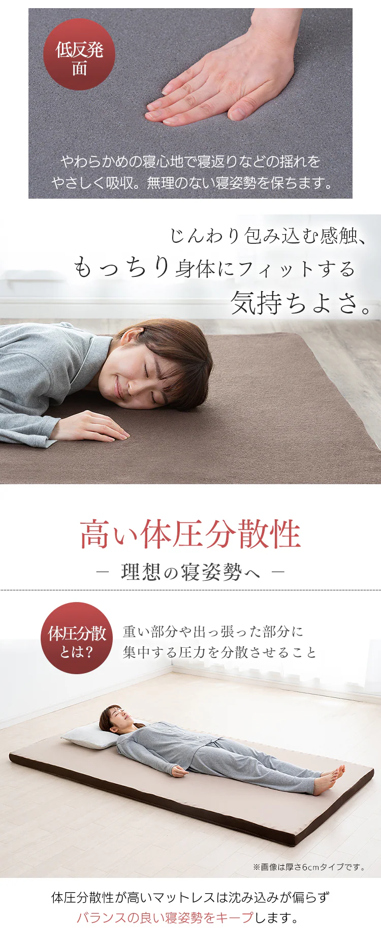 マットレス ダブル 低反発&高反発 厚さ10cm ウレタン MAKT10-D6