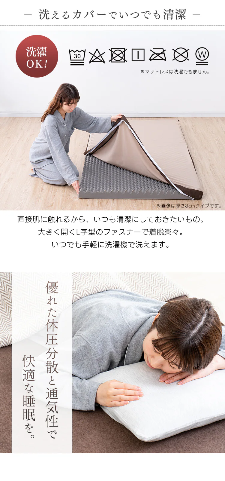 マットレス ダブル 高反発 厚さ4cm ウレタン リバーシブルカバー MAKK4-D9