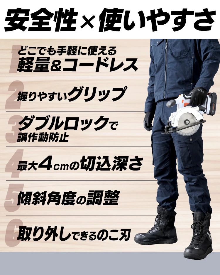 電動ノコギリ 丸のこ 18V 充電式 本体のみ JSC140-Z7