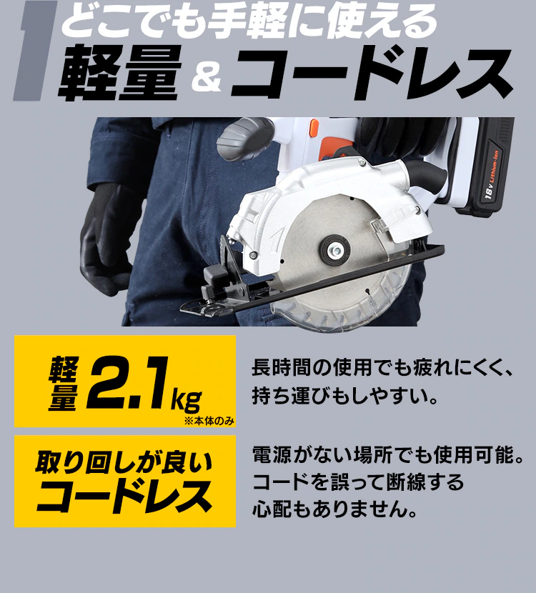 電動ノコギリ 丸のこ 18V 充電式 本体のみ JSC140-Z8