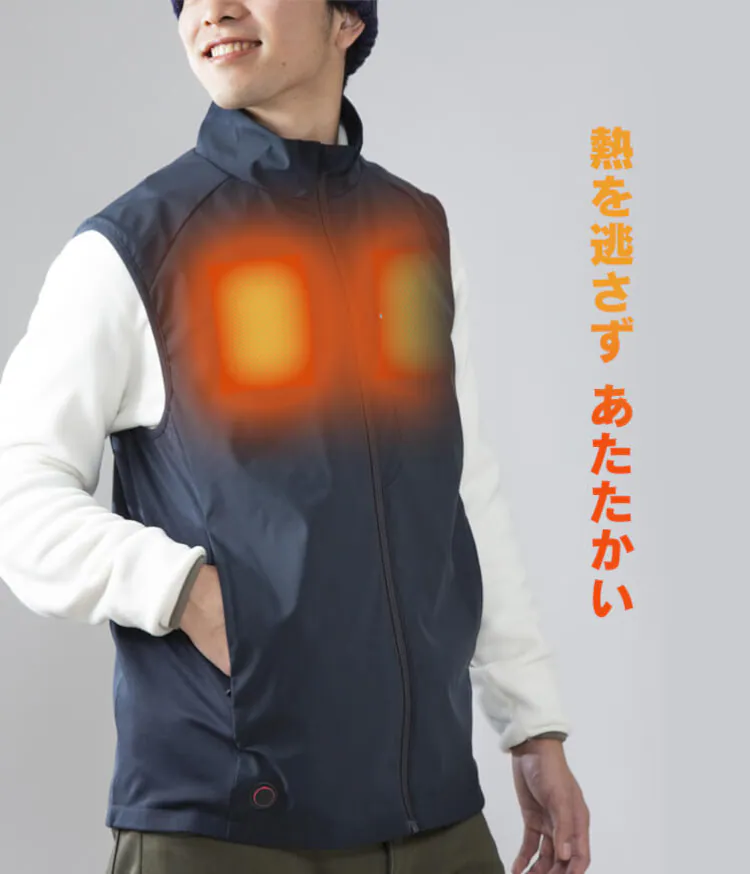 ヒートウェアアウトドアベスト HW-01OD-L-A ネイビーL5