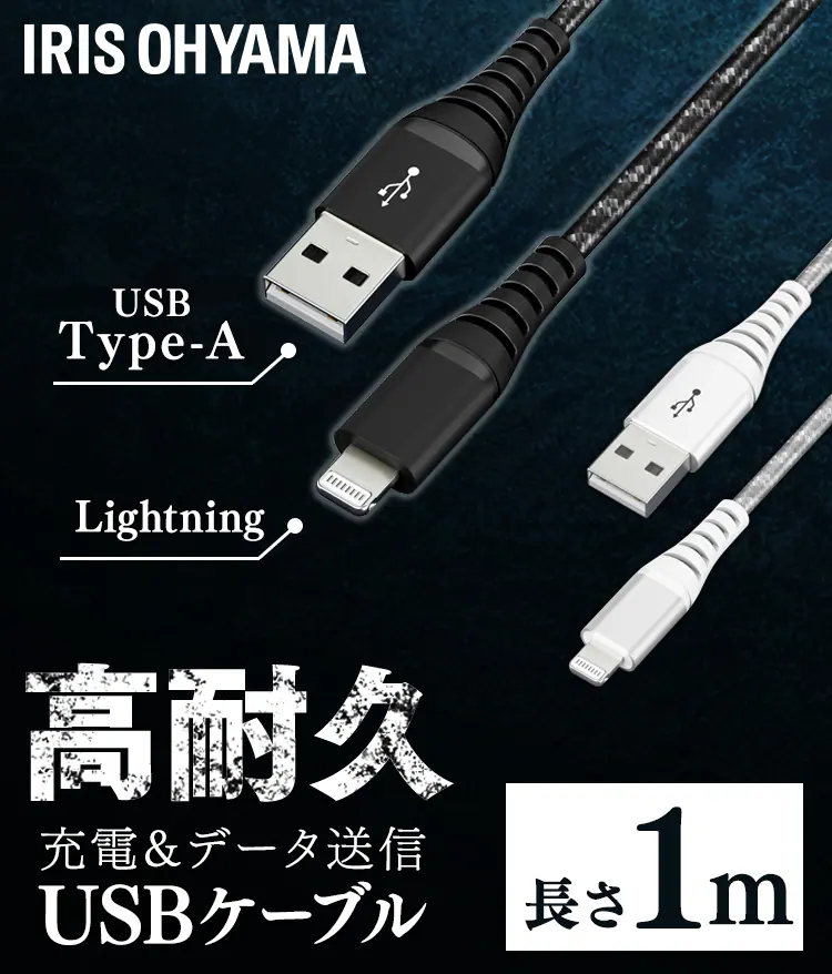 【メール便】高耐久Lightningケーブル 1m ICAL-C10-S シルバー【代引き不可】0