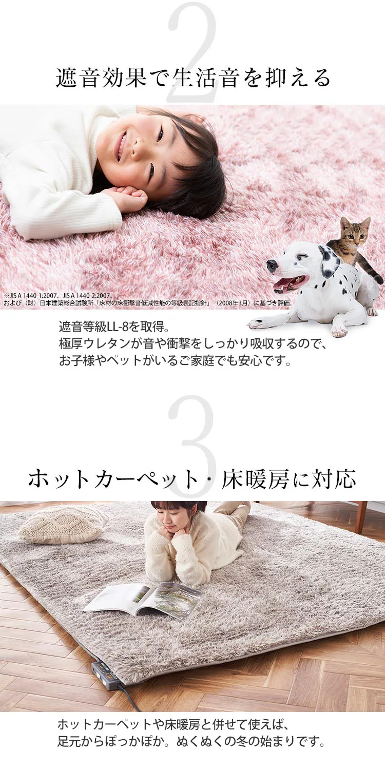 ラグ ラ・クッション シャギー 185×240cm ACRS-1824 アッシュブラウン6