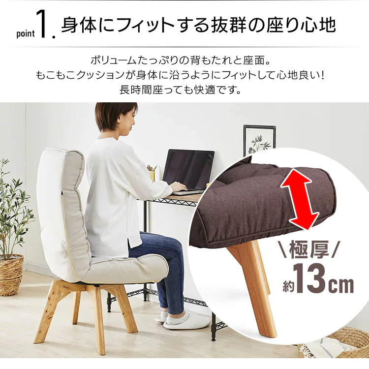 【訳あり】回転ファブリックチェア FAC-K ブルー3
