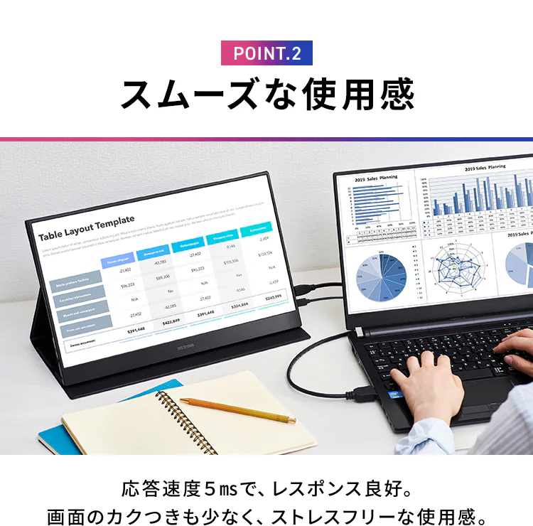 【訳あり】ポータブルモニター 15.6インチ スタンドカバー付き LUCA ILD-A1616MS-B3