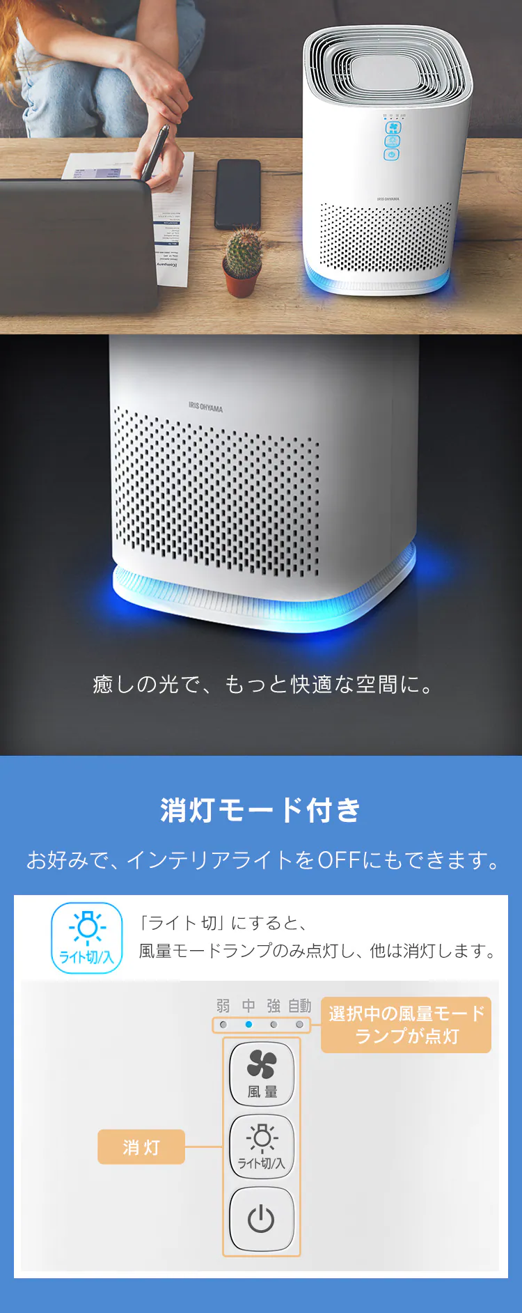 【訳あり】空気清浄機 9畳 お手入れ簡単 ホワイト2