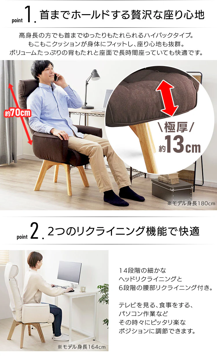 回転ファブリックチェア ハイバック FAC-KHB 全5色3