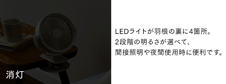 卓上扇風機 スタンドタイプ USB充電 コードレス TFS-01-W ホワイト5