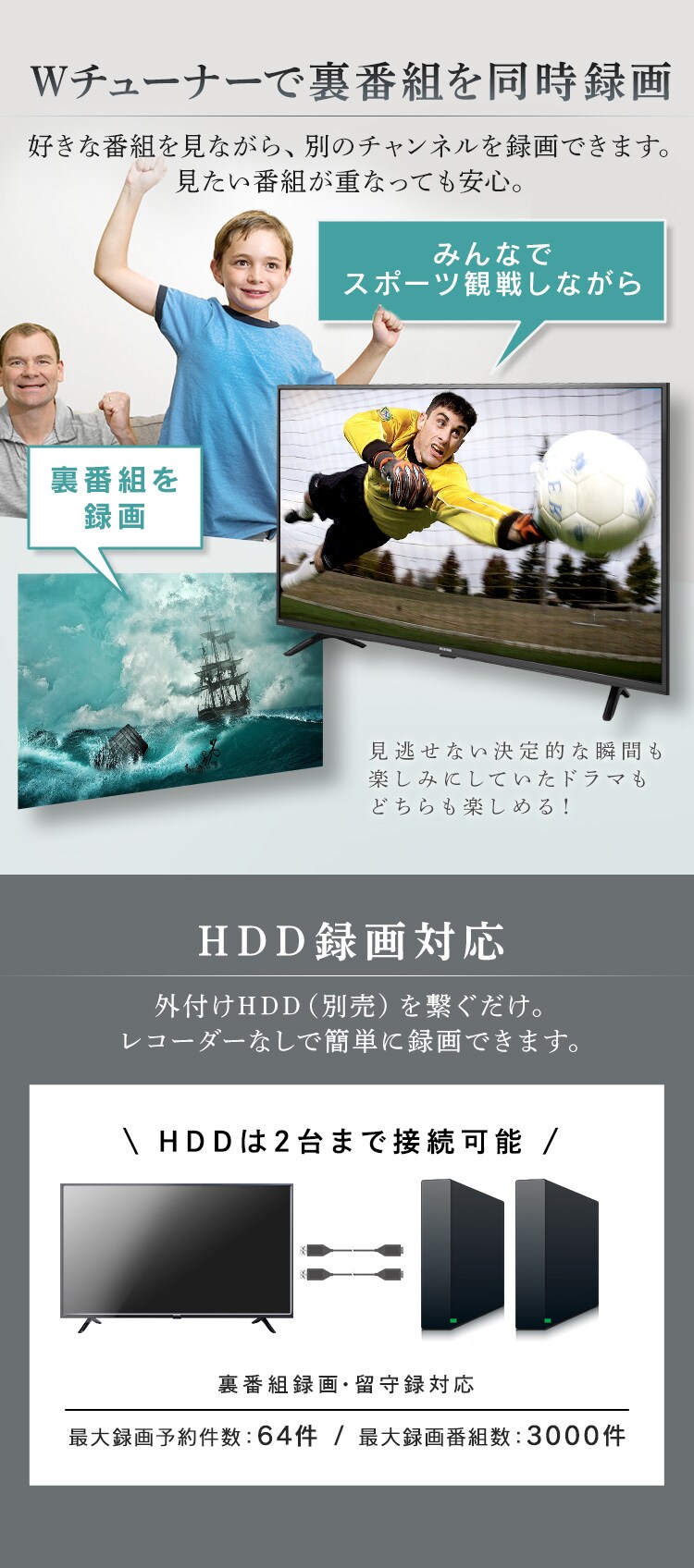 【訳あり】【設置費込み】テレビ 43V型 4K対応 Fiona 43UB10PB7