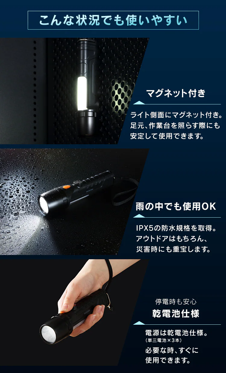 LEDハンディライト LKD-350L グレー6