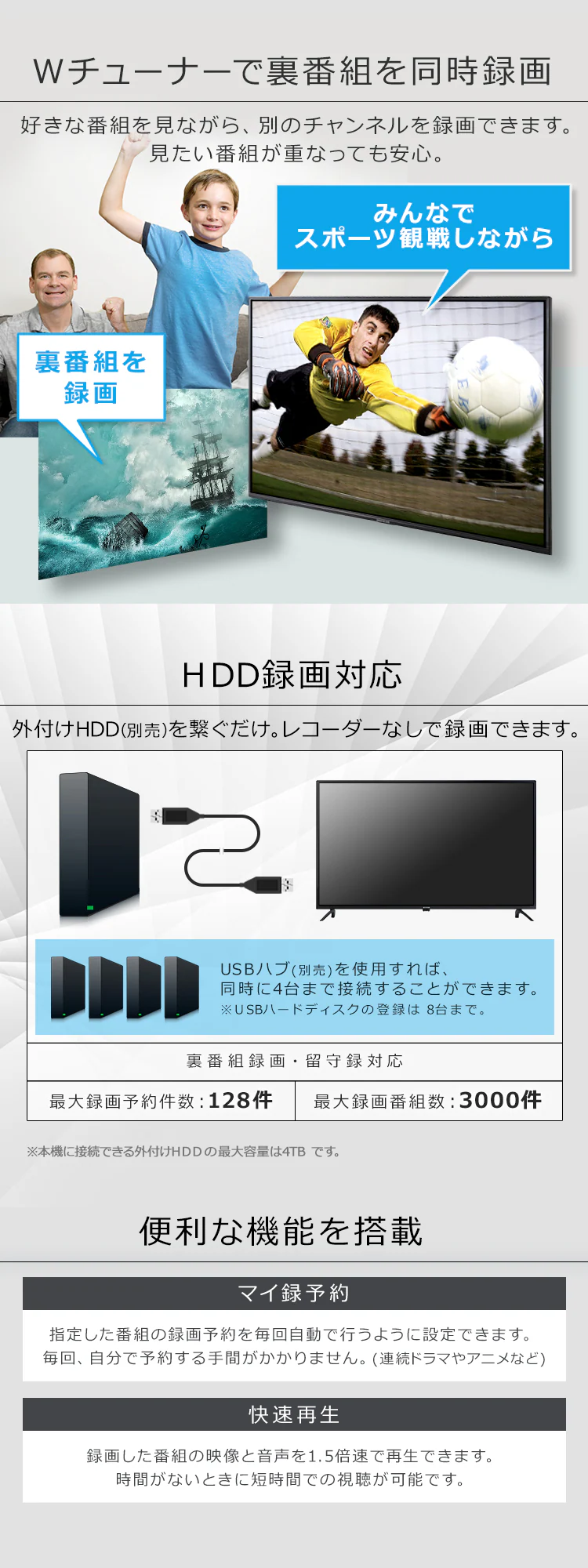 【訳あり】テレビ 50V型 4K QLED Fiona 50XD2B9
