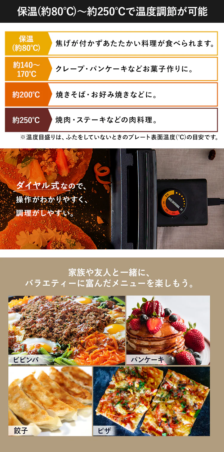 ホットプレート 大型 2枚 SWHP-012-B (平面/焼肉)4