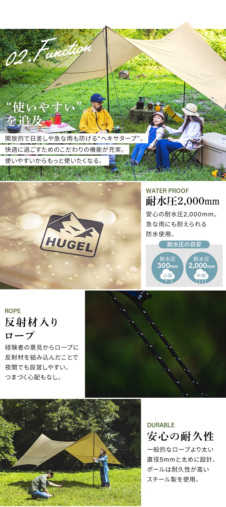 HUGEL ヘキサタープ 日よけ HT-440 ベージュ G518882 │アイリスプラザ 