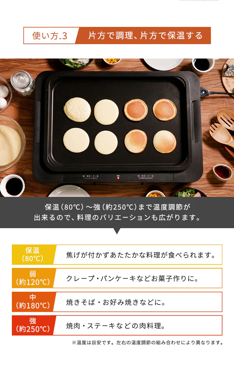 左右温調ホットプレート1枚 WHPK-021-B ブラック5