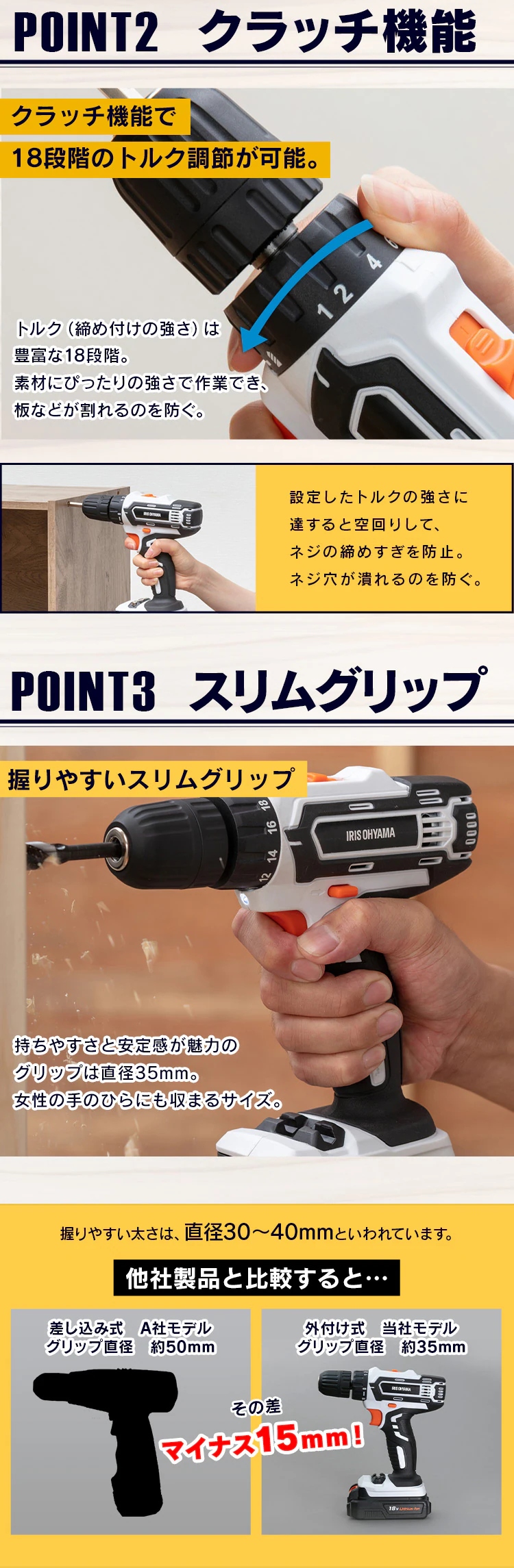 電動ドライバー 18VJCD25-Z 【本体のみ】4