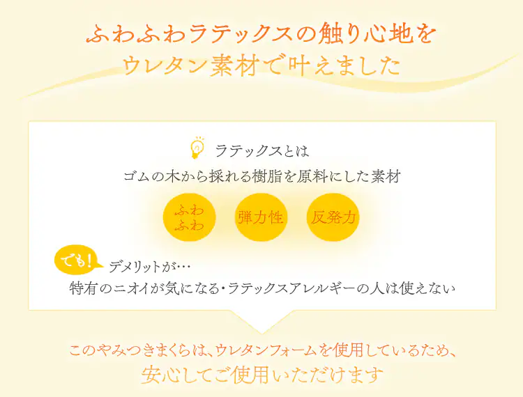 ラテックスの触り心地をウレタン素材で