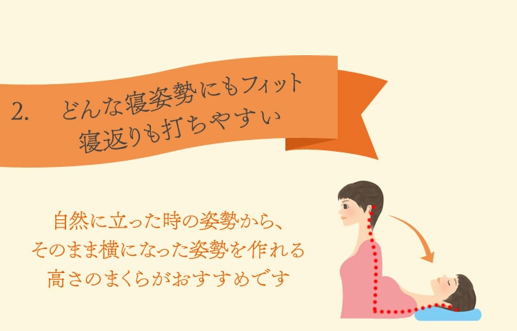2.どんな寝姿勢にもフィット寝返りも打ちやすい