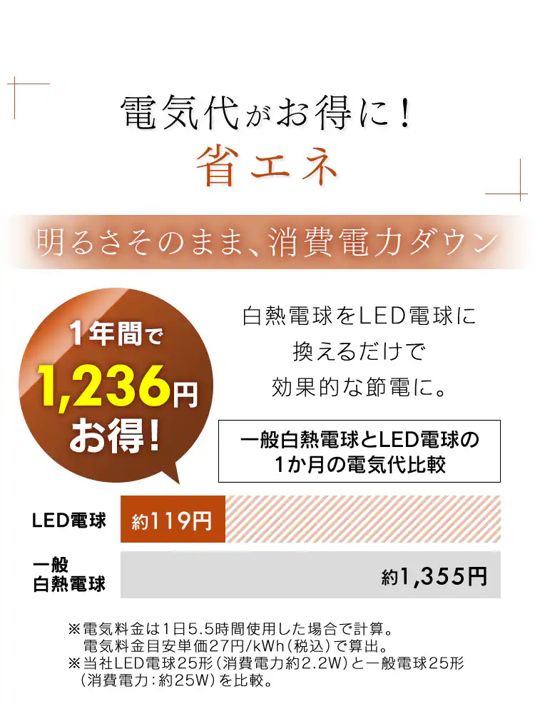 LEDフィラメント電球 E26口金 全方向タイプ 25W形相当 密閉形器具対応 ミニボール球 (昼白色・電球色)7