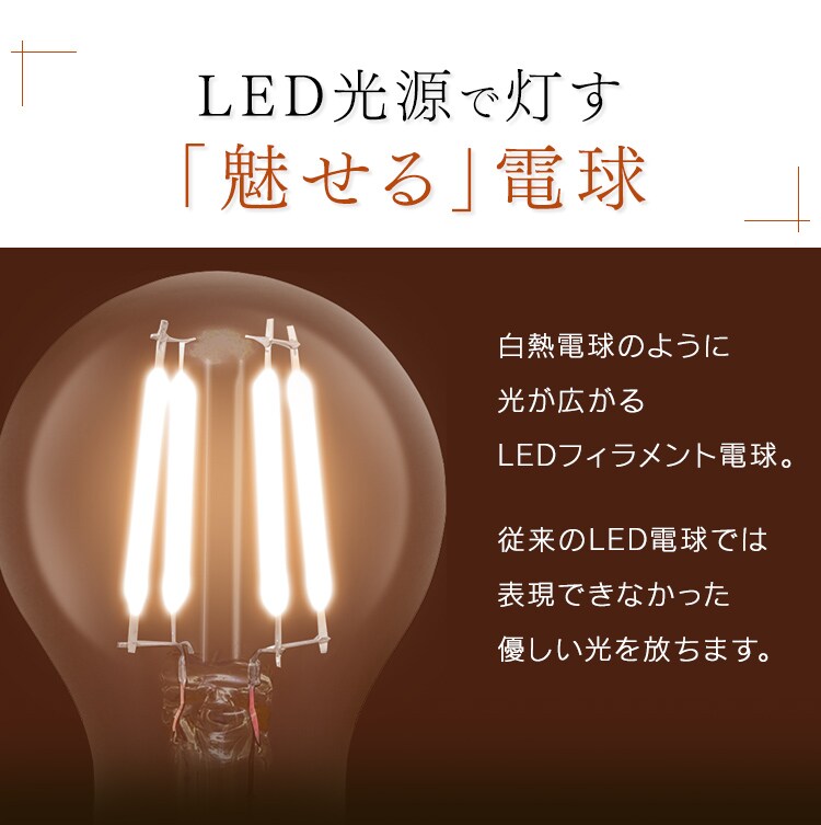 2個セット】LEDフィラメント電球 E17口金 全方向タイプ 25W形相当 昼