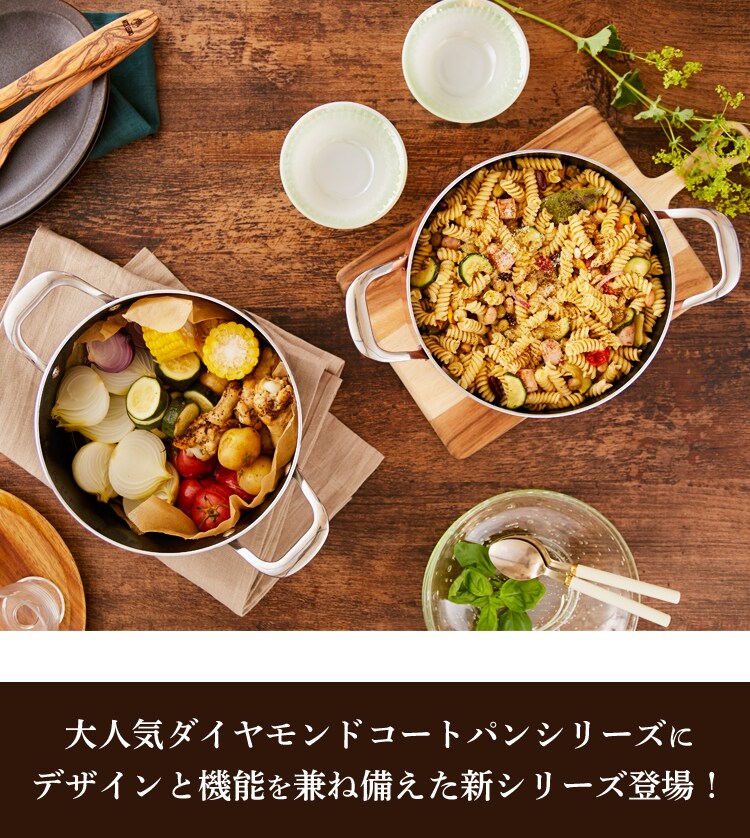 ダイヤモンドグレイス 両手鍋 20cm DG-P20【全2色】1